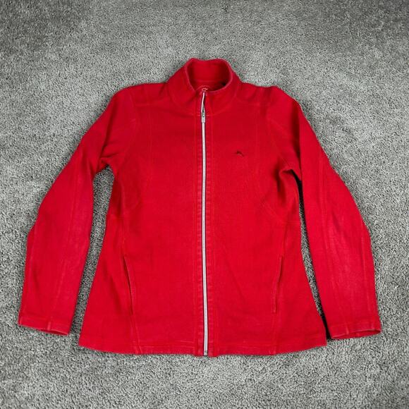 Tommy Bahama Sweater Womens Medium Red Knit Marlin Logo Full Zip Ladies - Picture 2 of 10